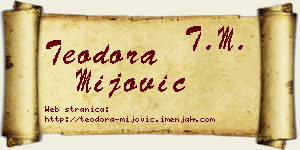 Teodora Mijović vizit kartica